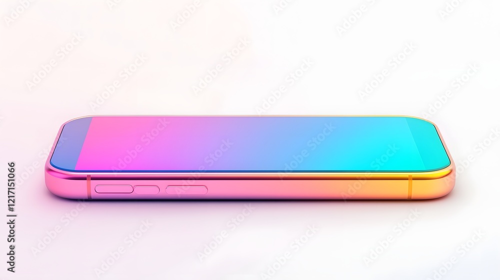 Sleek 3D Smartphone Icon with Vibrant Minimalist Design on White Background Sleek 3D Smartphone Icon with Vibrant Minimalist Design on White Background