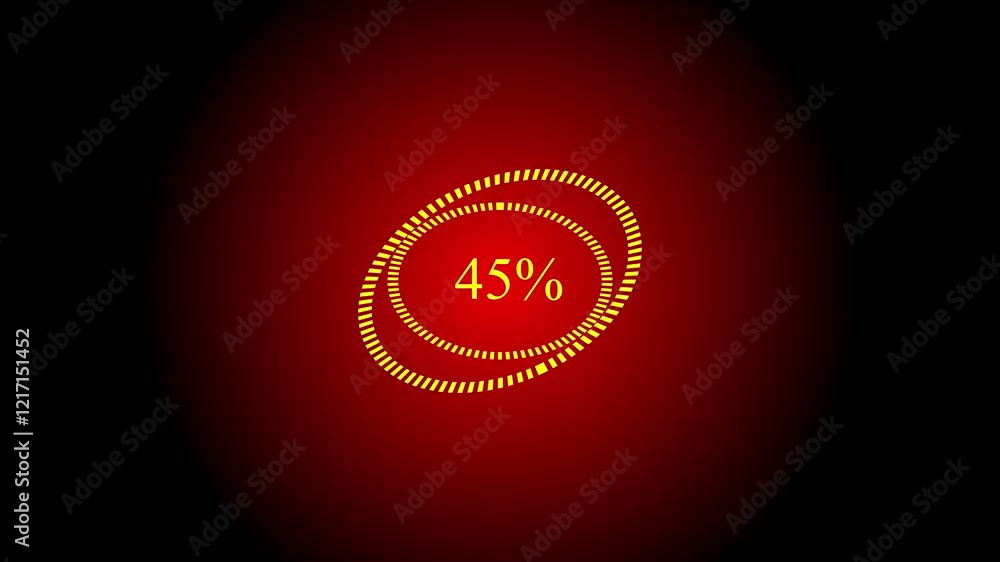 Glowing animated loading bar icon with vibrant neon effects on black red background Glowing animated loading bar icon with vibrant neon effects on black red background