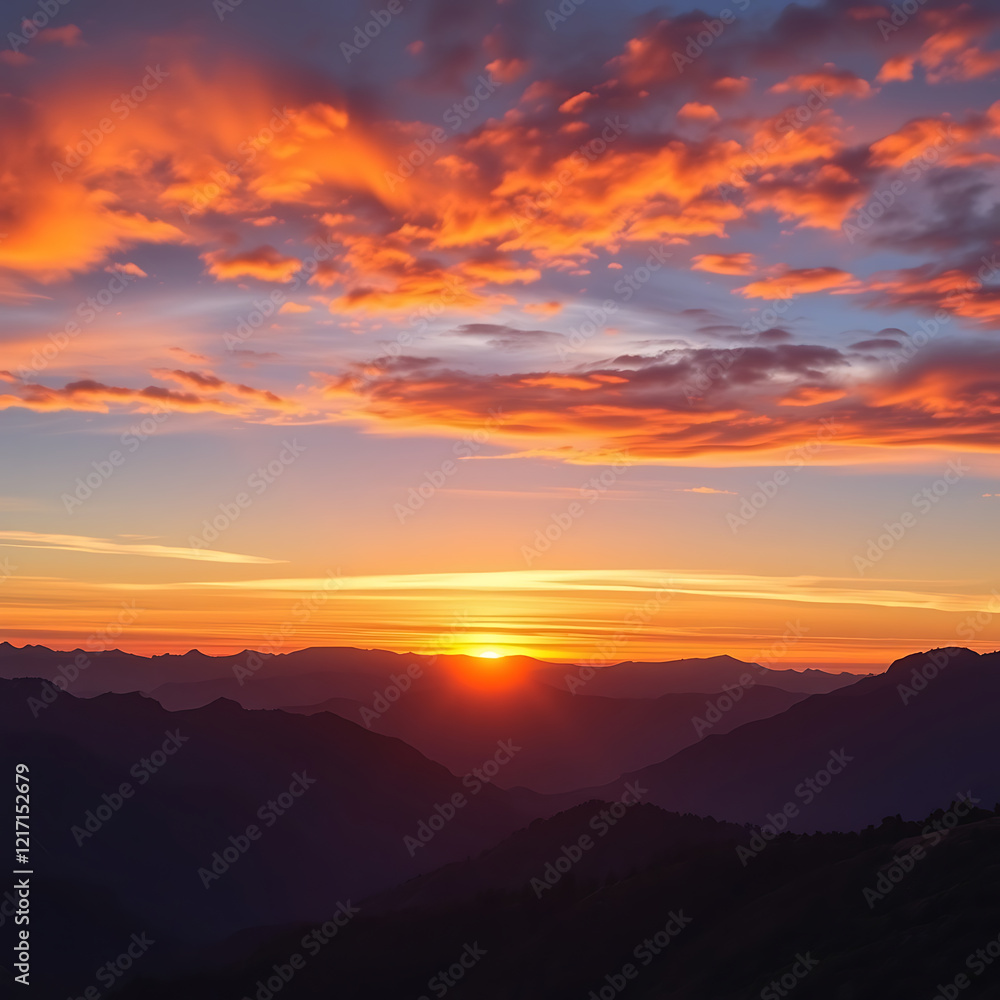 Obraz premium sunset in the mountains
