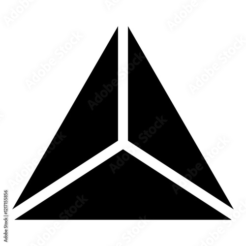Pyramid shape triangle view from above Sacred geometry icon black color vector illustration image flat style