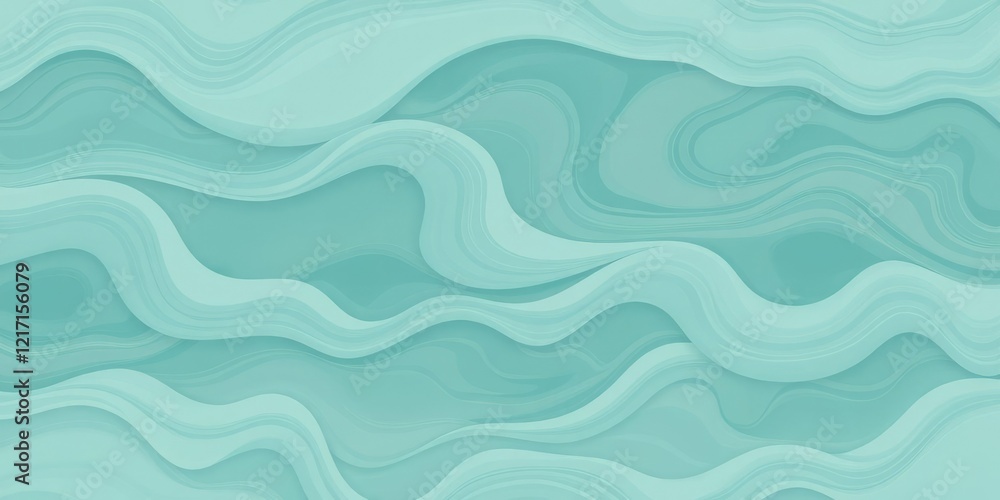 Geometric shape with fluid ocean wave pattern featuring undulating curves and a soothing color palette, geometric shapes, fluid dynamics Geometric shape with fluid ocean wave pattern featuring undulating curves and a soothing color palette, geometric shapes, fluid dynamics