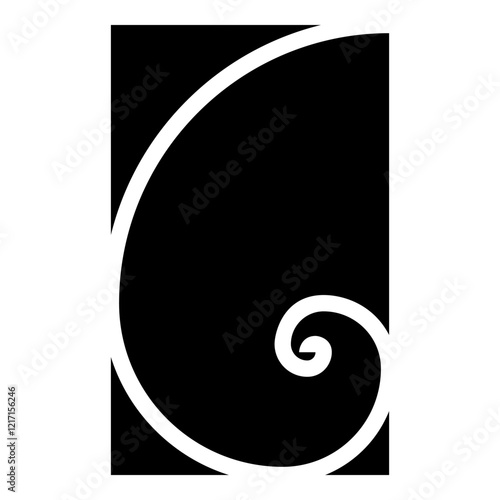 Golden ratio section Sacred geometry symbol ration proportions icon black color vector illustration image flat style