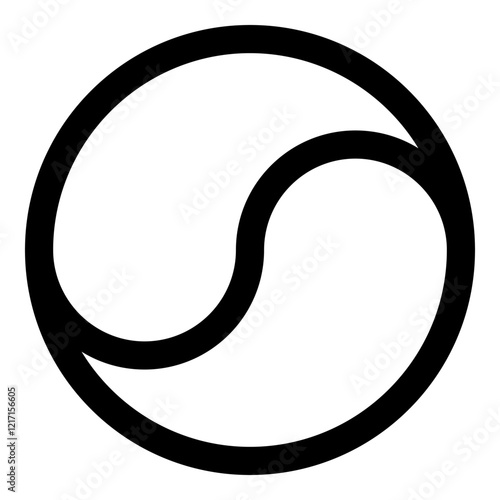 Yin Yang Taoism symbol harmony equilibrium concept icon black color vector illustration image flat style