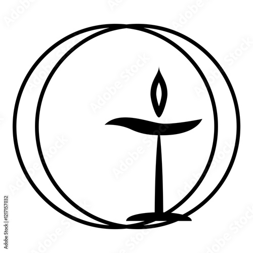 Flaming chalice symbol Unitarian universalism concept icon black color vector illustration image flat style