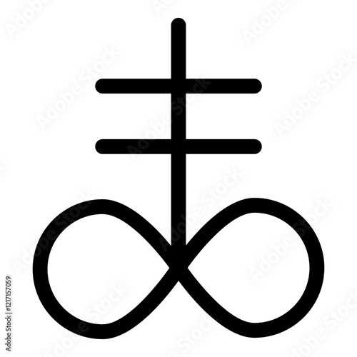 Satanic Cross Theistic satanism symbol icon black color vector illustration image flat style photo