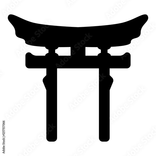 Torri gate symbol Shinto Japanese Arch Asian Toria travel concept icon black color vector illustration image flat style