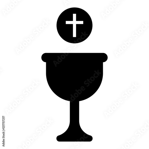 Corpus christi holy communion icon black color vector illustration image flat style