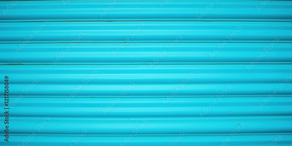 Aqua Blue Corrugated Metal Rolling Door Texture Background