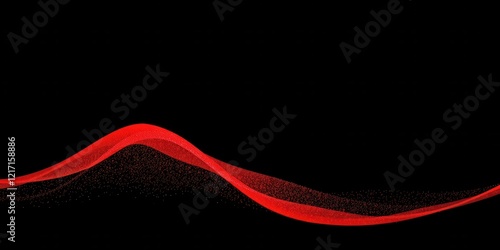 Abstract Red Wave Design on Black Background, Perfect for Presentations and Digital Designs