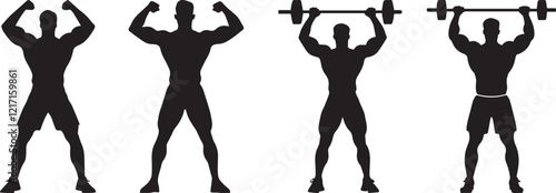 silhouette of body builder 