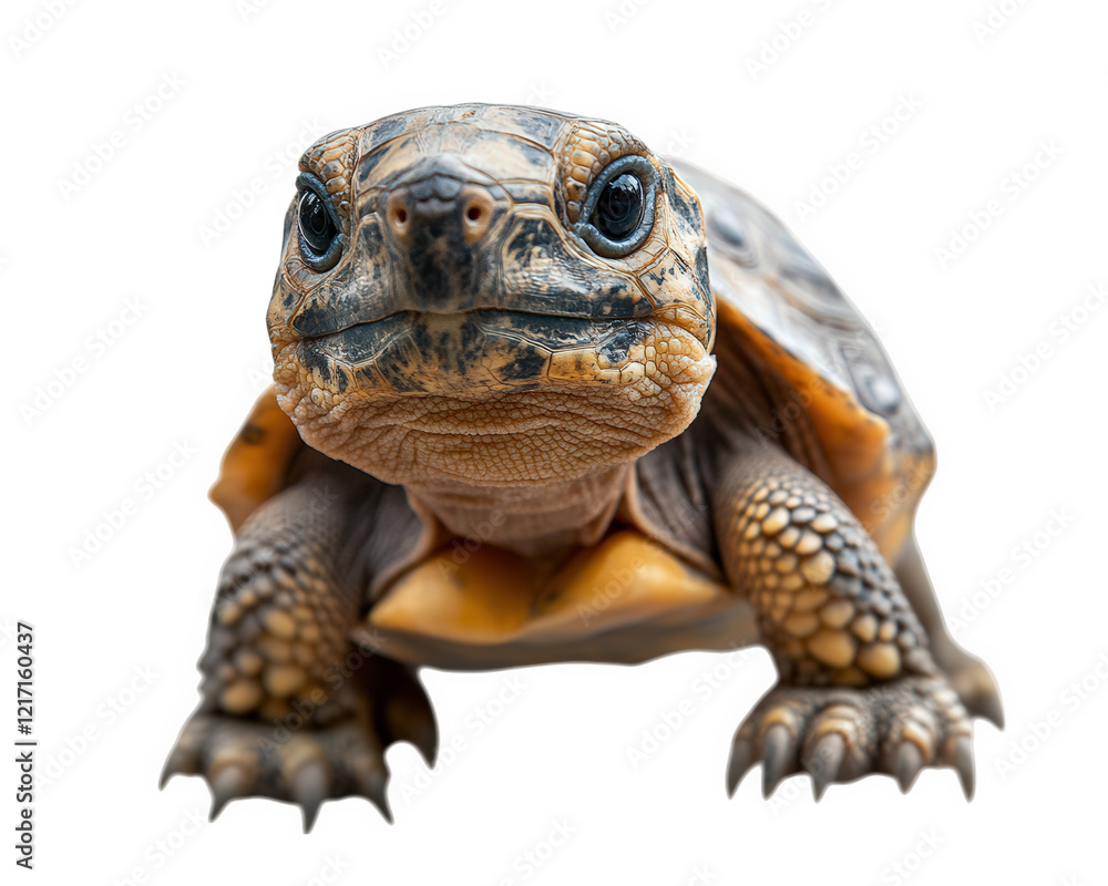 close up of realistic tortoise with detailed textures and vibrant colors, showcasing its unique features and expressions. This captures essence of this fascinating reptile