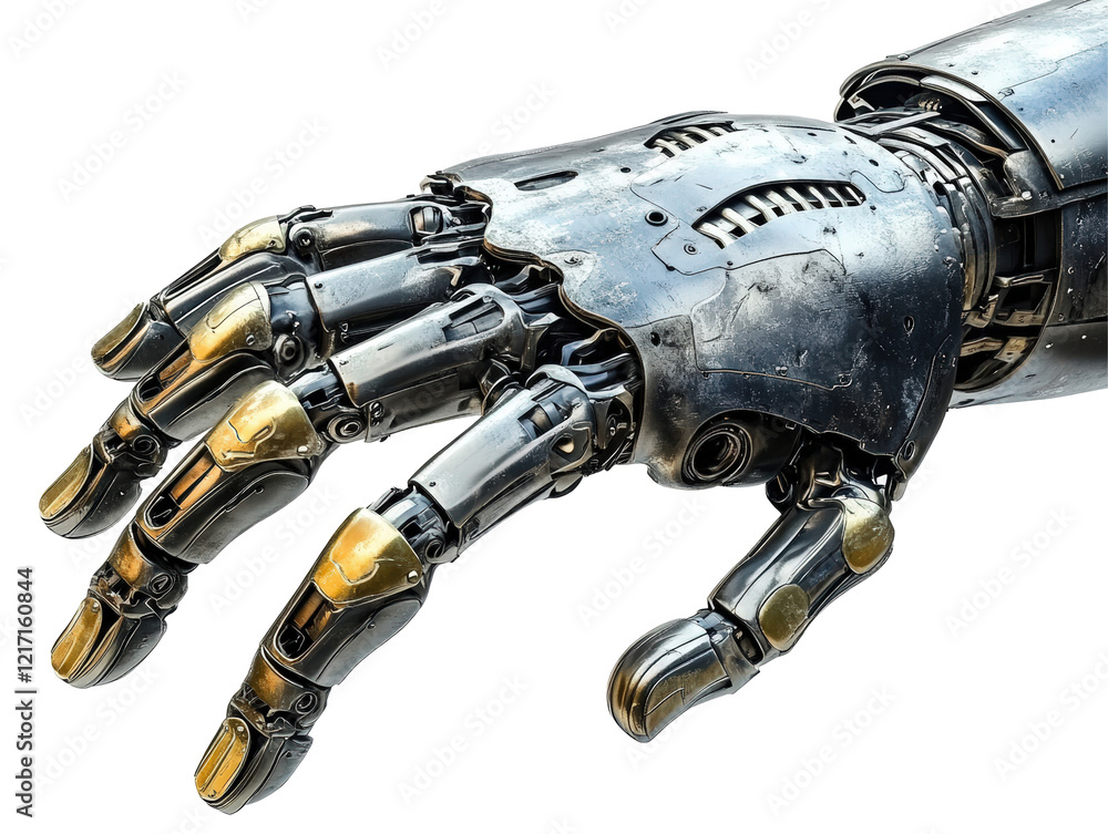 Isolated Metallic Robot Hand Isolated Metallic Robot Hand