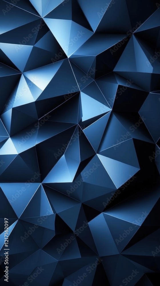 Fototapeta premium Abstract blue polygonal geometric pattern background