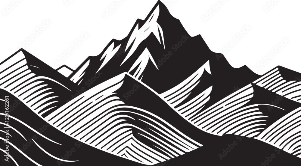 Naklejka premium mountain landscape vector illustration