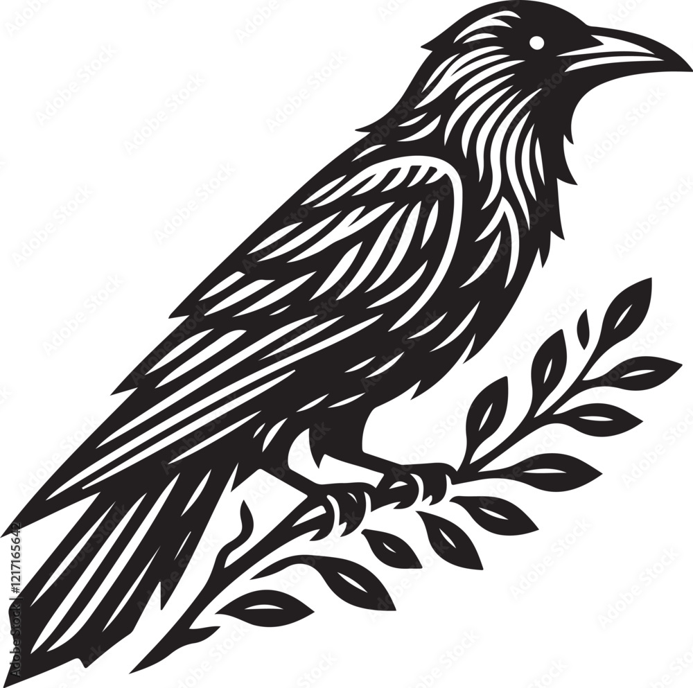 crow on a white background crow on a white background