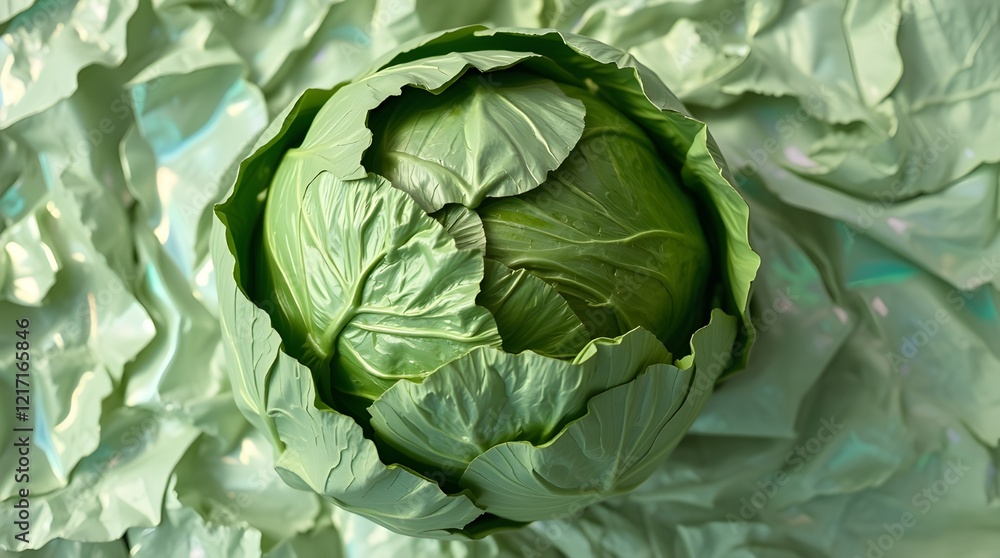Fototapeta premium head of cabbage on a bed