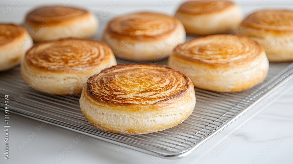 Close-up of Freshly Baked Artisanal Sourdough Loaves with Golden Crusts and Appetizing Textures Close-up of Freshly Baked Artisanal Sourdough Loaves with Golden Crusts and Appetizing Textures