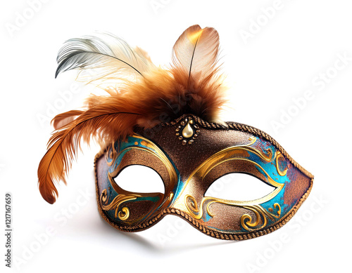 ベネツィアのカーニバルの羽飾りのついた豪華な仮面（A gorgeous feathered mask from the Venetian Carnival）
 photo