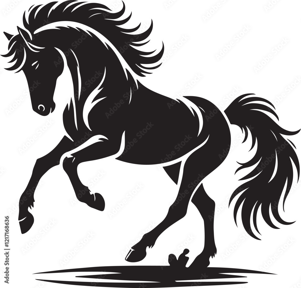 Obraz premium horse silhouette on white background