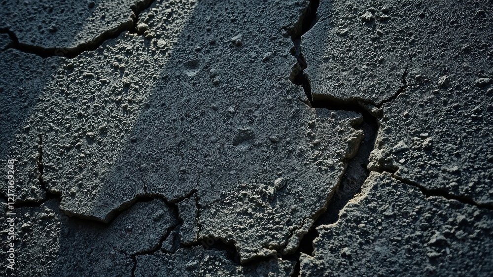 Dark Gray Cracked Surface Texture A Detailed Close-Up Showing Deep Fissures and Rough Texture Dark Gray Cracked Surface Texture A Detailed Close-Up Showing Deep Fissures and Rough Texture
