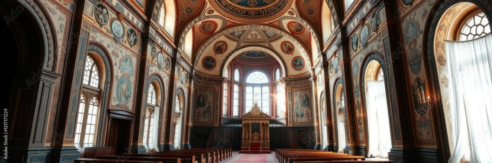 Fototapeta premium Grandeur of Sviyazhsk Monastery's interior, architectural features, interior design, monastery