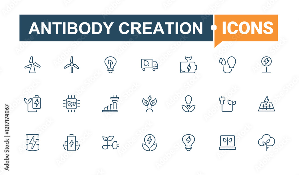Set of Antibody Creation line icons. Related to medical, body, treatment, Immunization, vaccination, epidemic and more. Minimal linear icons. Editable vector stroke. Set of Antibody Creation line icons. Related to medical, body, treatment, Immunization, vaccination, epidemic and more. Minimal linear icons. Editable vector stroke.