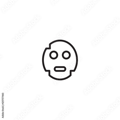 Mask face icon. Beauty mask symbol. Simple facial beauty. Simple makeup symbol.