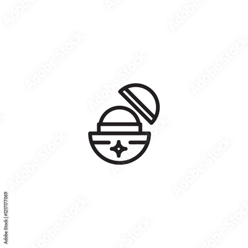 Powder compact icon. Makeup powder symbol. Powder compact icon. Makeup powder symbol. Minimalist powder compact.