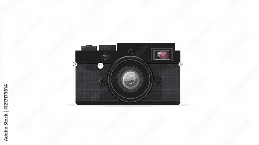 Professional Black Camera Icon Wide Angle Centered Composition Professional Black Camera Icon Wide Angle Centered Composition
