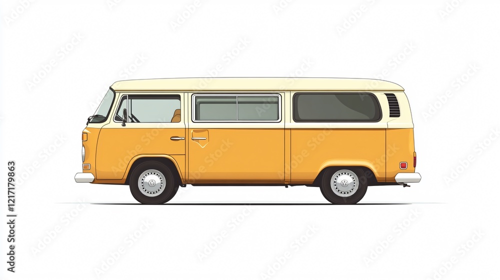 Cargo Van Vector Illustration on White Background Cargo Van Vector Illustration on White Background