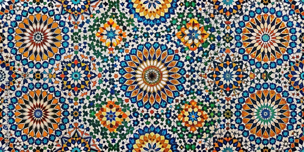 Traditional Moroccan tile work seamless pattern featuring intricate geometric shapes and bold colors, vintage decorative pattern, traditional art Traditional Moroccan tile work seamless pattern featuring intricate geometric shapes and bold colors, vintage decorative pattern, traditional art