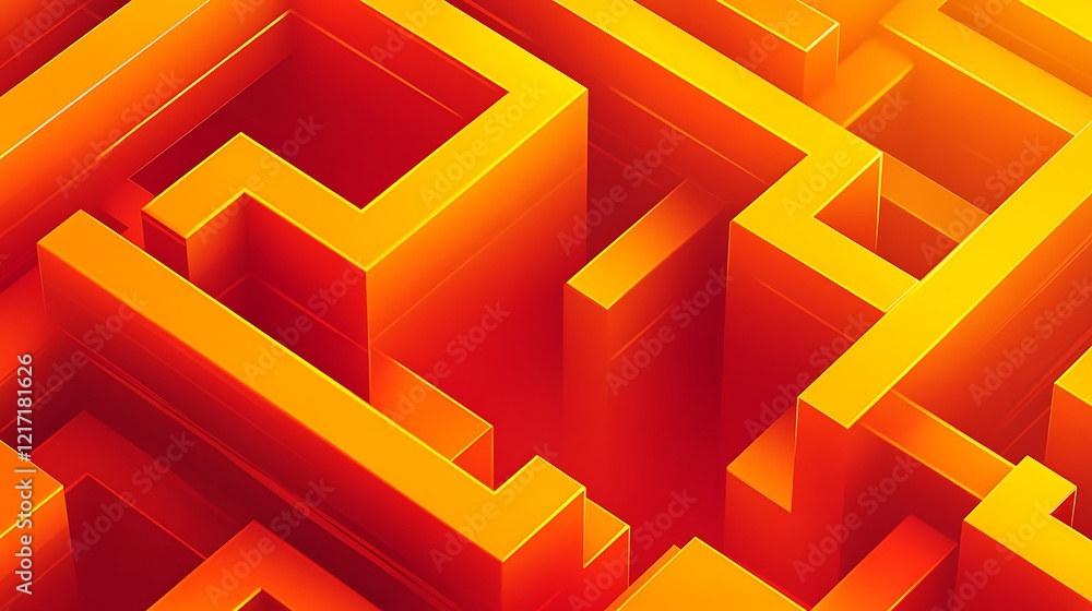 Abstract 3D orange maze. Abstract 3D orange maze.