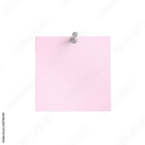 Soft pink sticky note on white surface minimalistic and serene photo