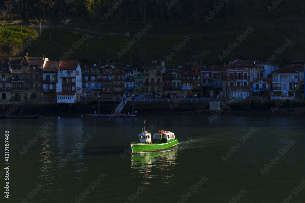 Motorboat from Pasaia. Boat between Pasaia San Pedro and Donibane, Euskadi Motorboat from Pasaia. Boat between Pasaia San Pedro and Donibane, Euskadi
