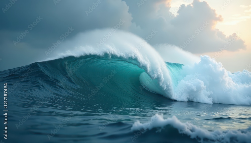 Fototapeta premium Gliding motion through a misty atmosphere gray wave, abstract, movement