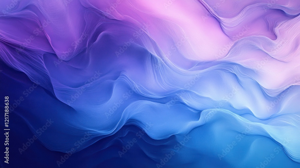 Obraz premium Abstract purple, pink, and blue wavy background.