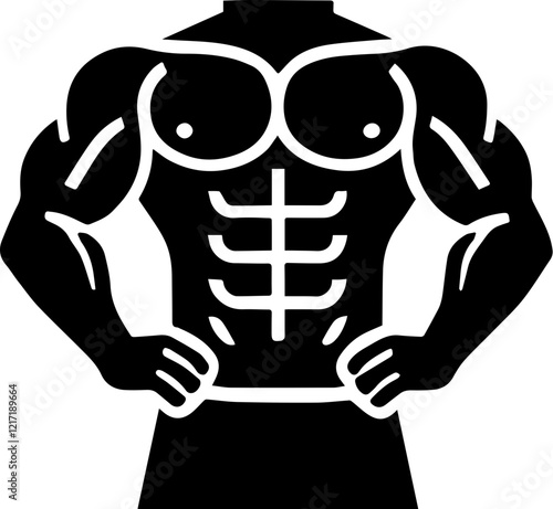 Muscular Bodybuilder and Weightlifting Icon for Fitness and Gym Branding