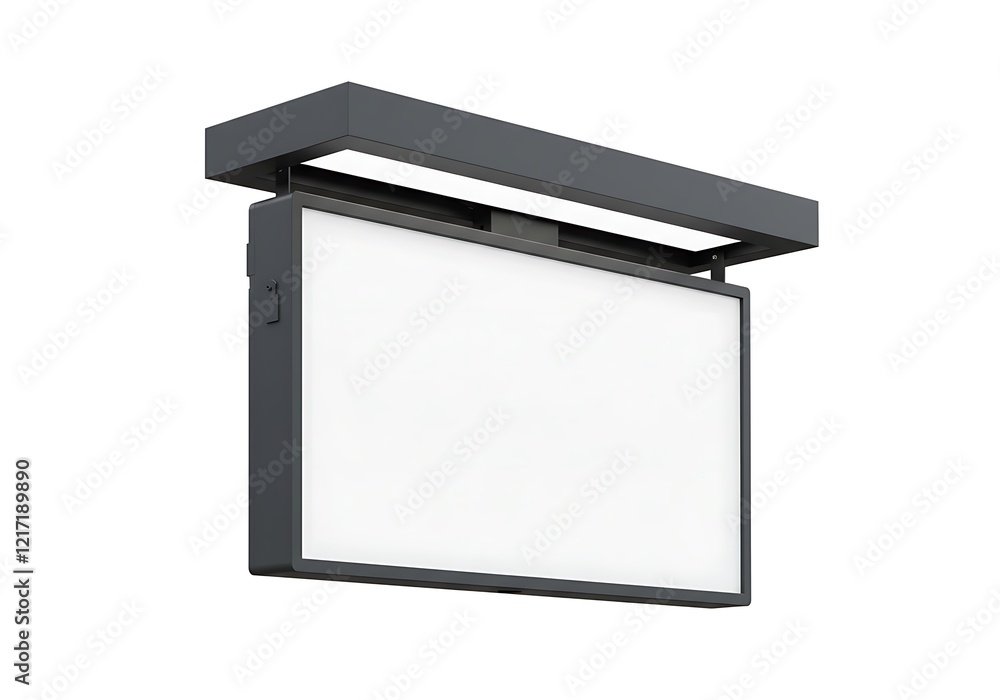 Outdoor digital ceiling mounted display screen mockup template, 3d illustration.
Outdoor digital ceiling mounted display screen mockup template, 3d illustration.