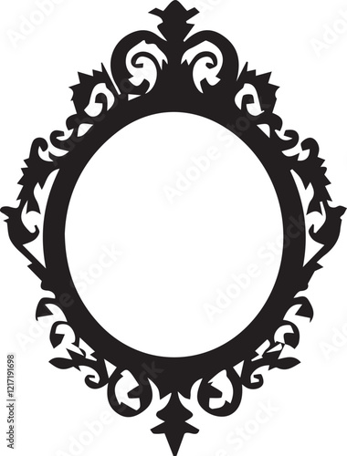 Silhouette of a mirror vector illustration
