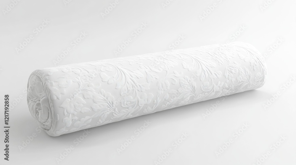 Obraz premium White embossed fabric roll, studio shot, design element, home decor