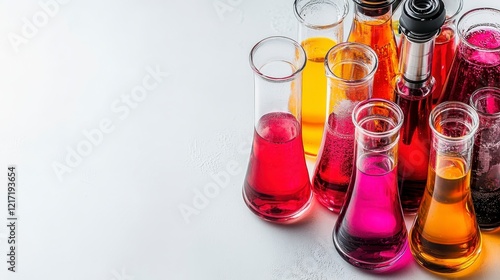 Wallpaper Mural Vibrant Colored Liquids in Glass Laboratory Beakers and Flasks Torontodigital.ca