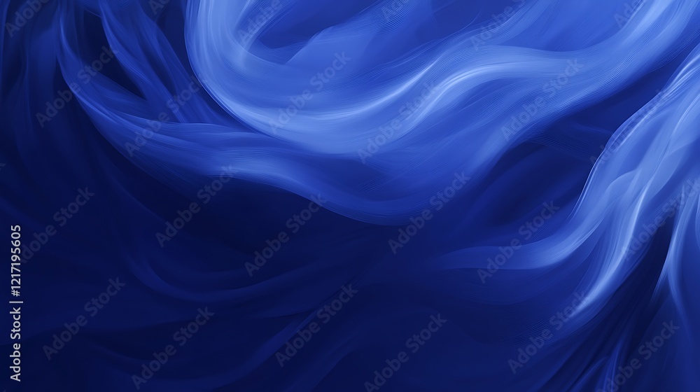 Obraz premium Abstract blue silk fabric waves background.