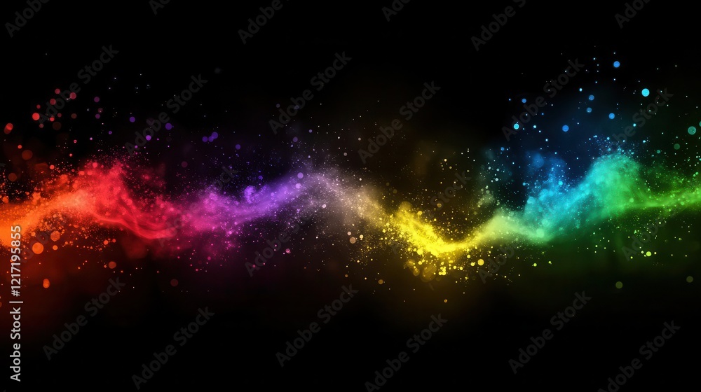 ethereal rainbow bokeh creating dreamy abstract pattern, particles of light dancing in darkness like cosmic dust ethereal rainbow bokeh creating dreamy abstract pattern, particles of light dancing in darkness like cosmic dust