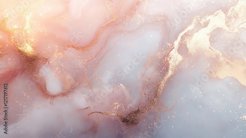 luxurious rose gold and white marble texture with delicate veining, soft ethereal glow, and crystalline structure