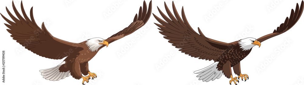 Obraz premium two different eagle vector designs.
