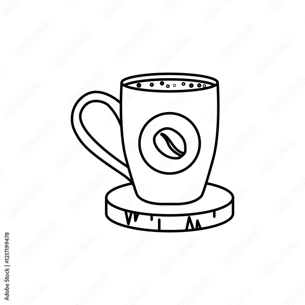 Coffee Outline Icon Large coffee mug. Coffee Outline Icon Large coffee mug.