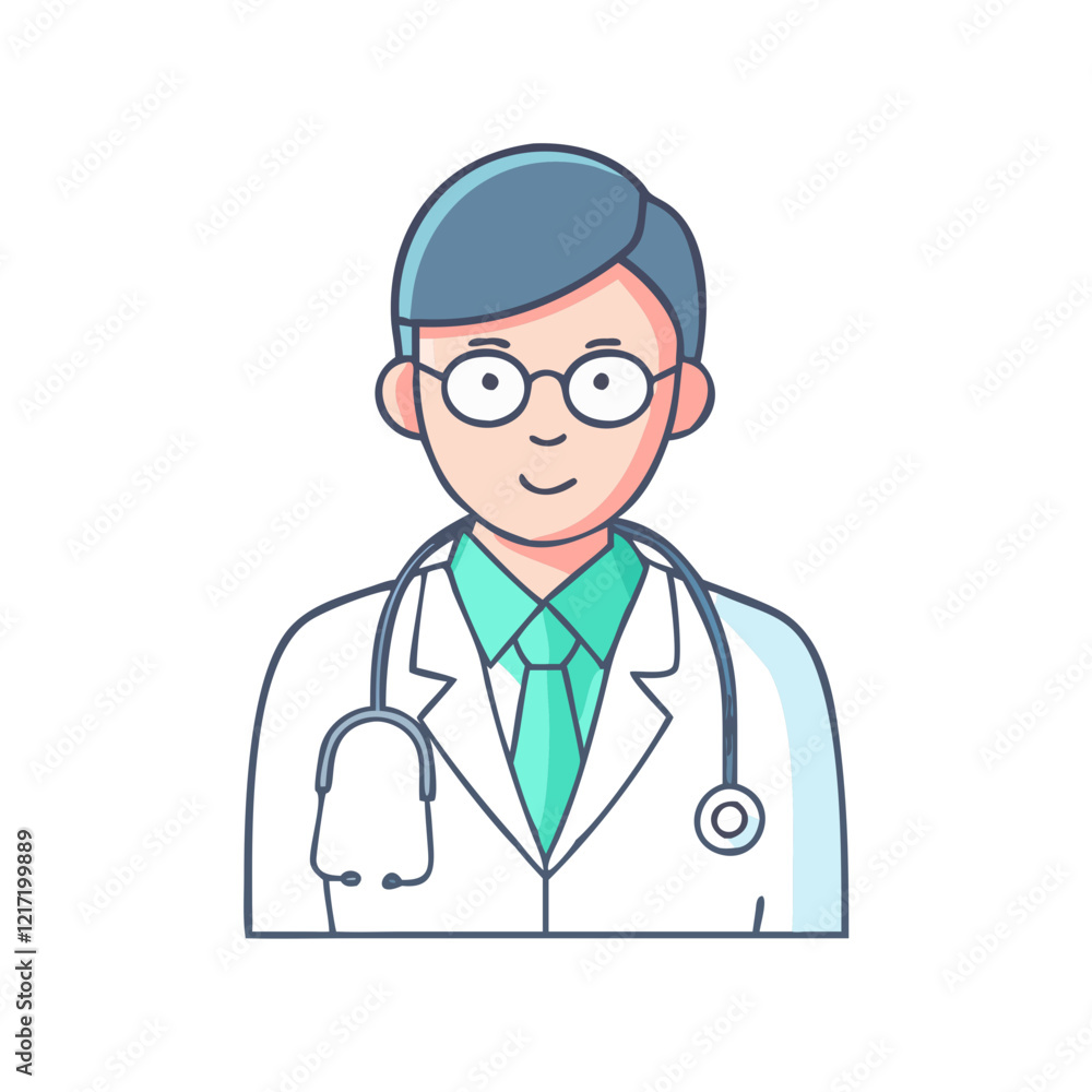 doctor with stethoscope icon, doctor with stethoscope vector illustration-simple illustration of doctor with stethoscope, perfect for doctor with stethoscope logos and icons