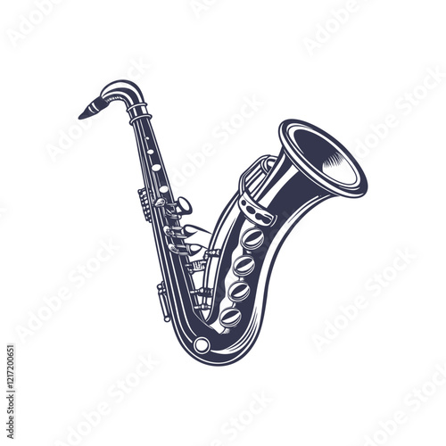 Saxophone Musical Instrument silhouette Design Template Illustration