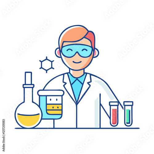 lab technician icon, lab technician vector illustration-simple illustration of lab technician, perfect for lab technician logos and icons