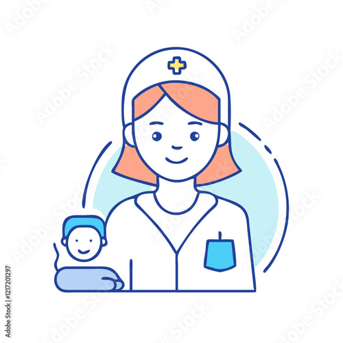 midwife icon, midwife vector illustration-simple illustration of midwife, perfect for midwife logos and icons